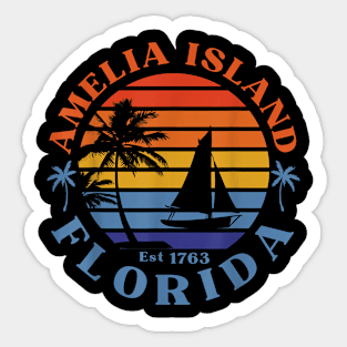 Amelia Island Florida Beach Sailboat Summer Vacation Sticker